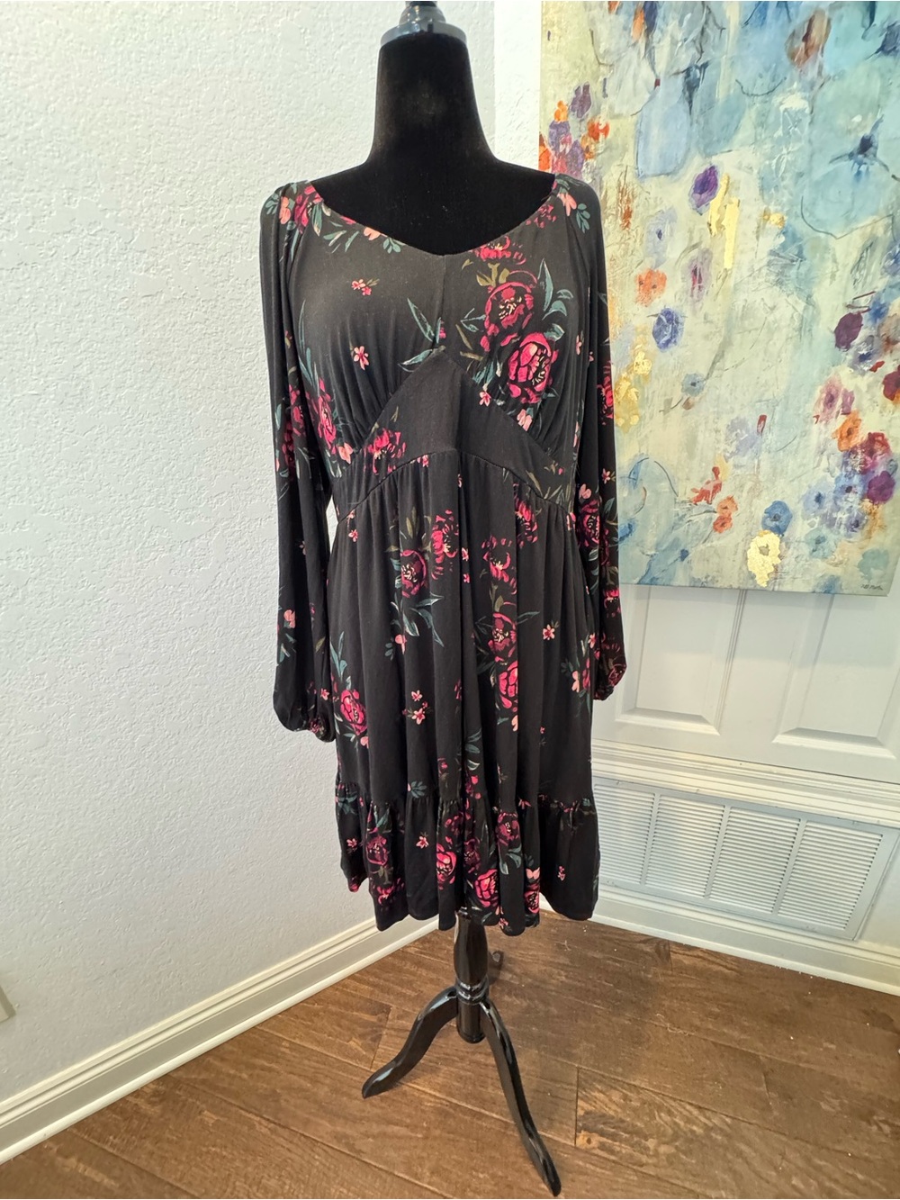 NWT Torrid Sz 2 (18-20) Super Soft Tiered Skater Dress Tally Floral